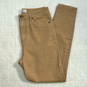 Loft tan khaki jeans high waist skinny ankle stretch size 8
